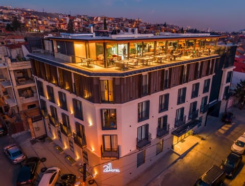Property building, Night, Neighbourhood, Bird's eye view, Street view, Parking