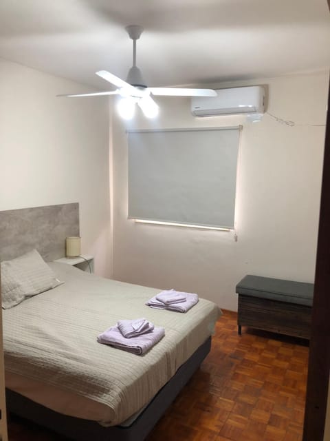 Bed, Bedroom, towels, air conditioner