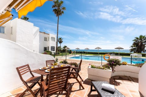 Property building, Living room, Swimming pool
