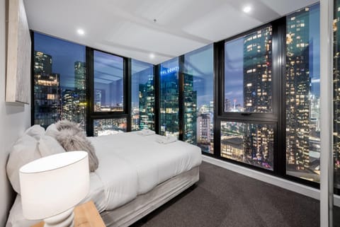Bed, City view
