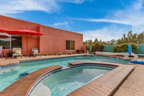 Patio, Day, Natural landscape, Pool view, Swimming pool, sunbed