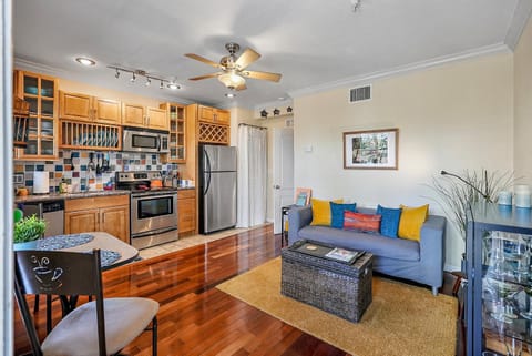 Living room, kitchen