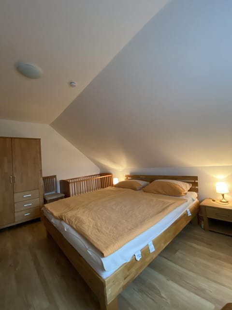 Bedroom, cot, wardrobe