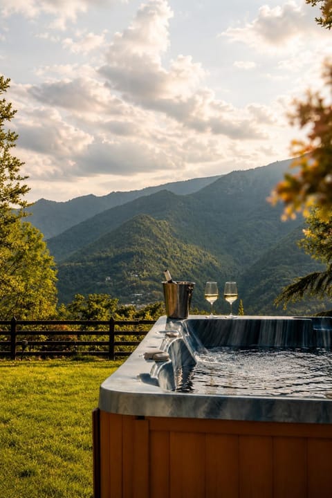 Spring, Day, Natural landscape, Hot Tub, Mountain view