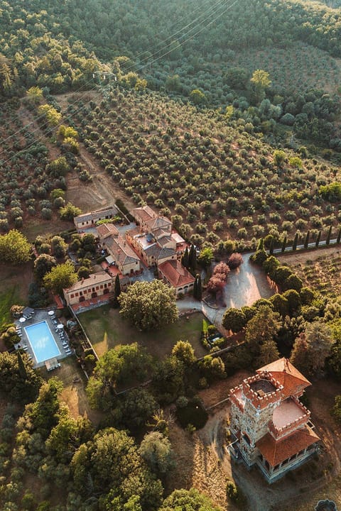 Natural landscape, Bird's eye view, Pool view, Swimming pool