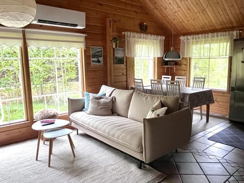 Kitchen or kitchenette, Living room, Seating area, Dining area, air conditioner