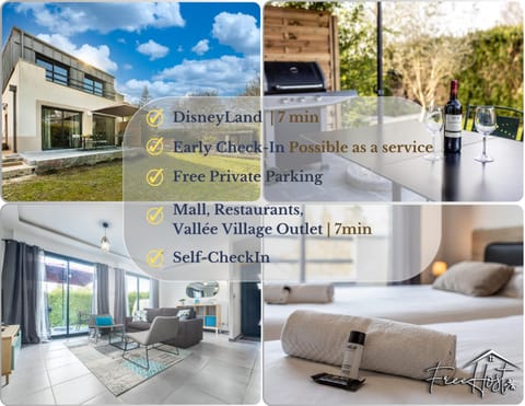 Magny's Oasis - DisneyLand 5min - Private Parking - Terrace & Garden House in Magny-le-Hongre