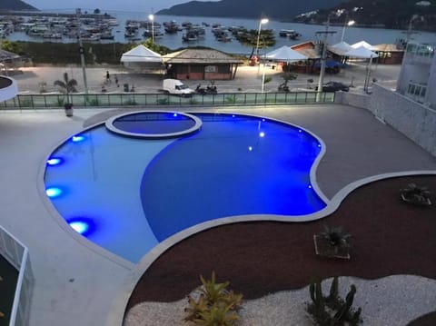 Night, Pool view, Swimming pool