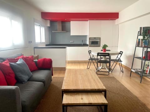 Living room, kitchen
