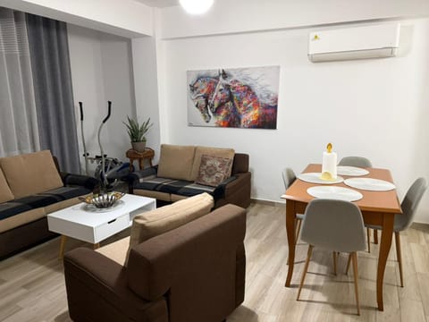 Living room, Seating area, Dining area, air conditioner