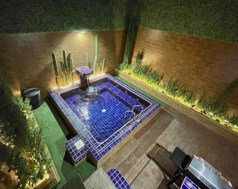 Night, Pool view, Swimming pool