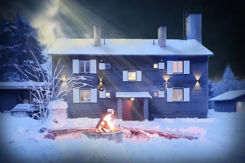 Property building, Night, Winter, flat iron