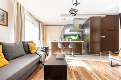 Kitchen or kitchenette, Living room, Seating area