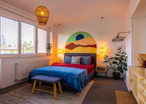 Bed, Photo of the whole room, Bedroom, air conditioner