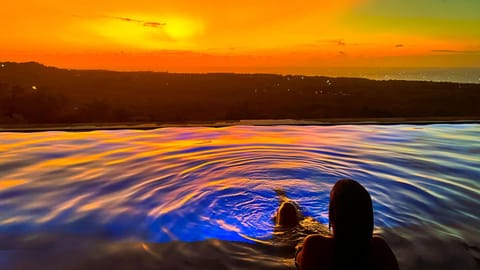 Natural landscape, Pool view, Swimming pool, Sunset