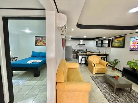 Bed, TV and multimedia, Kitchen or kitchenette, Bedroom