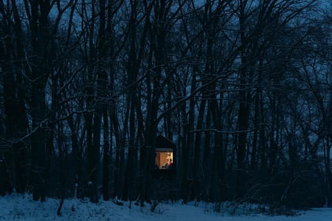 Night, Natural landscape, Winter