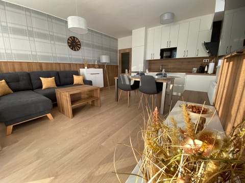 Kitchen or kitchenette, Living room, Seating area