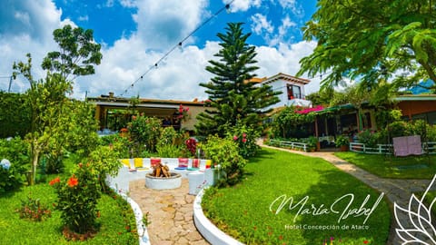 Property building, Natural landscape, Garden, Garden view, fireplace