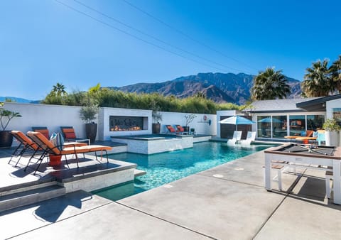 Patio, Day, Natural landscape, Mountain view, Pool view, Swimming pool, sunbed