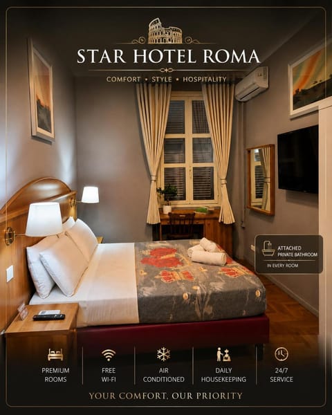 Bed, Property logo or sign, TV and multimedia, Photo of the whole room, Logo/Certificate/Sign, Bedroom
