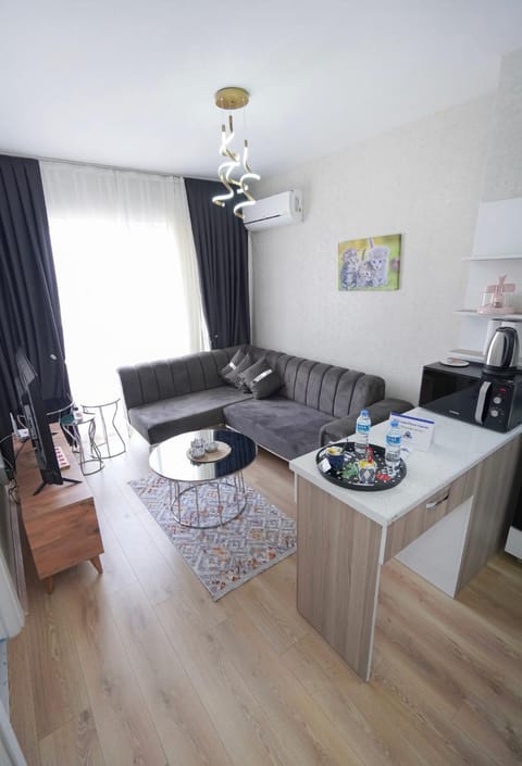 Coffee/tea facilities, Kitchen or kitchenette, Living room, Seating area, Dining area