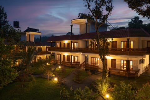 Property building, Night, Garden, Garden, Garden view