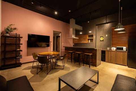 Living room, kitchen