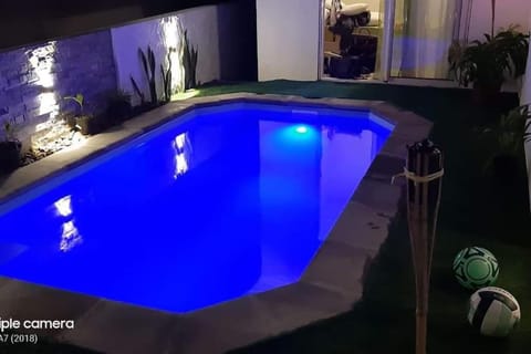 Night, Pool view, Swimming pool
