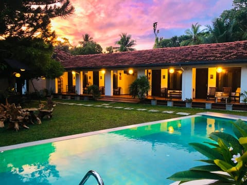 Property building, Garden view, Pool view, Swimming pool, Sunset