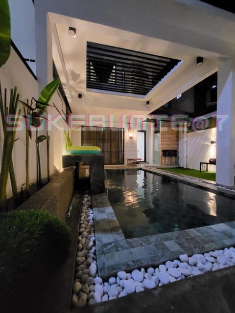Night, Pool view, Swimming pool