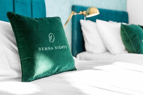 Bed, Property logo or sign