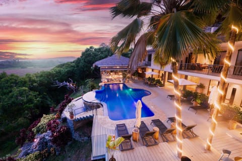 Pool view, Swimming pool, Sunset