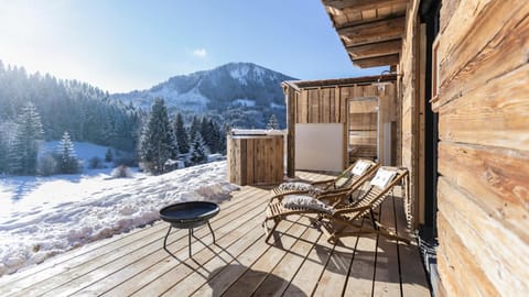 Day, Natural landscape, Winter, BBQ facilities, Hot Tub, Sauna, Balcony/Terrace, Mountain view, Open Air Bath, sunbed