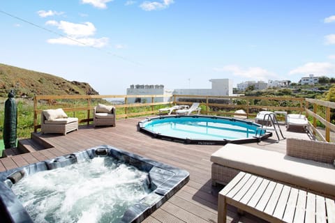 Property building, Living room, Swimming pool