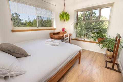 Bed, Natural landscape, View (from property/room), Bedroom