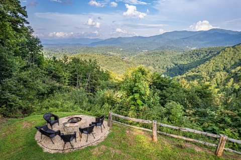 Natural landscape, Mountain view, fireplace