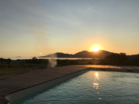 Pool view, Sunset