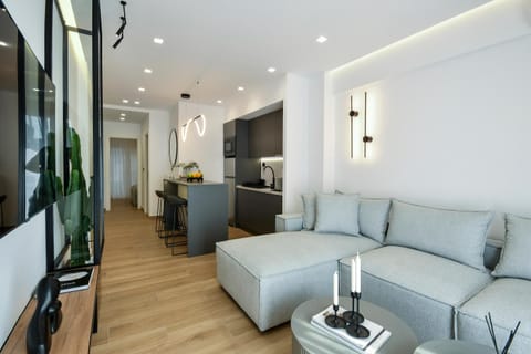 Kitchen or kitchenette, Living room, Seating area