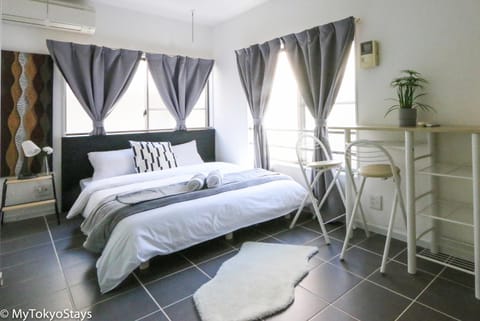 Bed, Photo of the whole room, Bedroom, air conditioner
