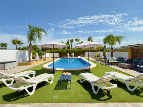 Patio, Pool view, Swimming pool, sunbed