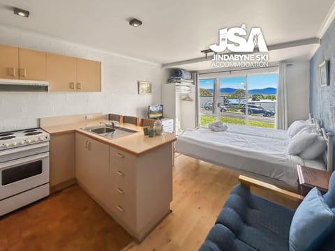 Bed, Kitchen or kitchenette, Living room, Photo of the whole room, Seating area, Dining area, Bedroom, oven, stove