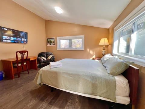 Bed, TV and multimedia, Seating area, Bedroom