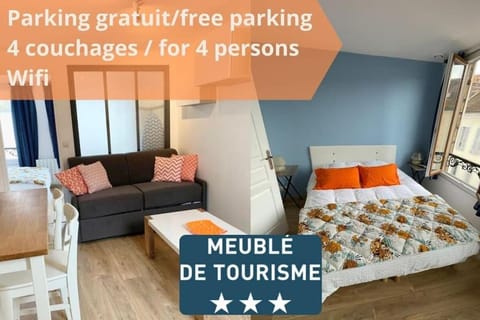 F2 calme, Château, Grand Parquet, Fôret Apartment in Fontainebleau