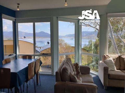 Natural landscape, Living room, Seating area, Dining area, Lake view, Mountain view