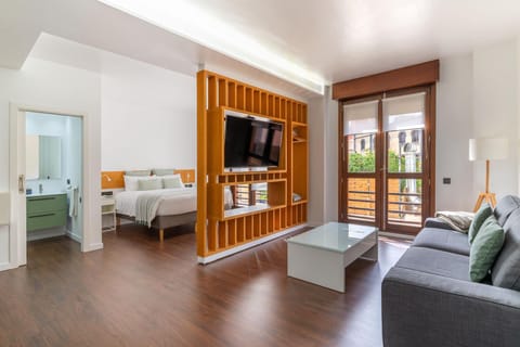 Bed, TV and multimedia, Living room, Photo of the whole room, Bedroom