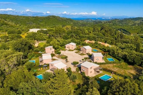 Property building, Spring, Natural landscape, Bird's eye view, Mountain view, Pool view, Swimming pool