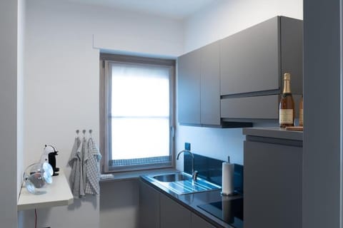 Kitchen or kitchenette, minibar, stove