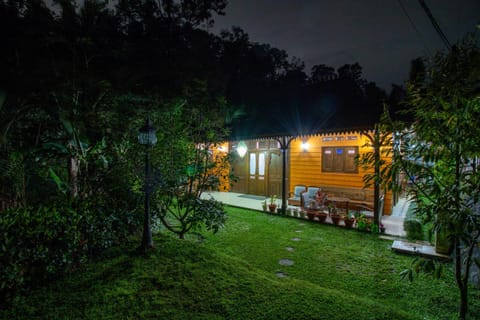 Property building, Night, Garden, Garden view