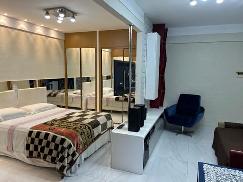 Bed, Photo of the whole room, Bedroom, hair dresser, wardrobe